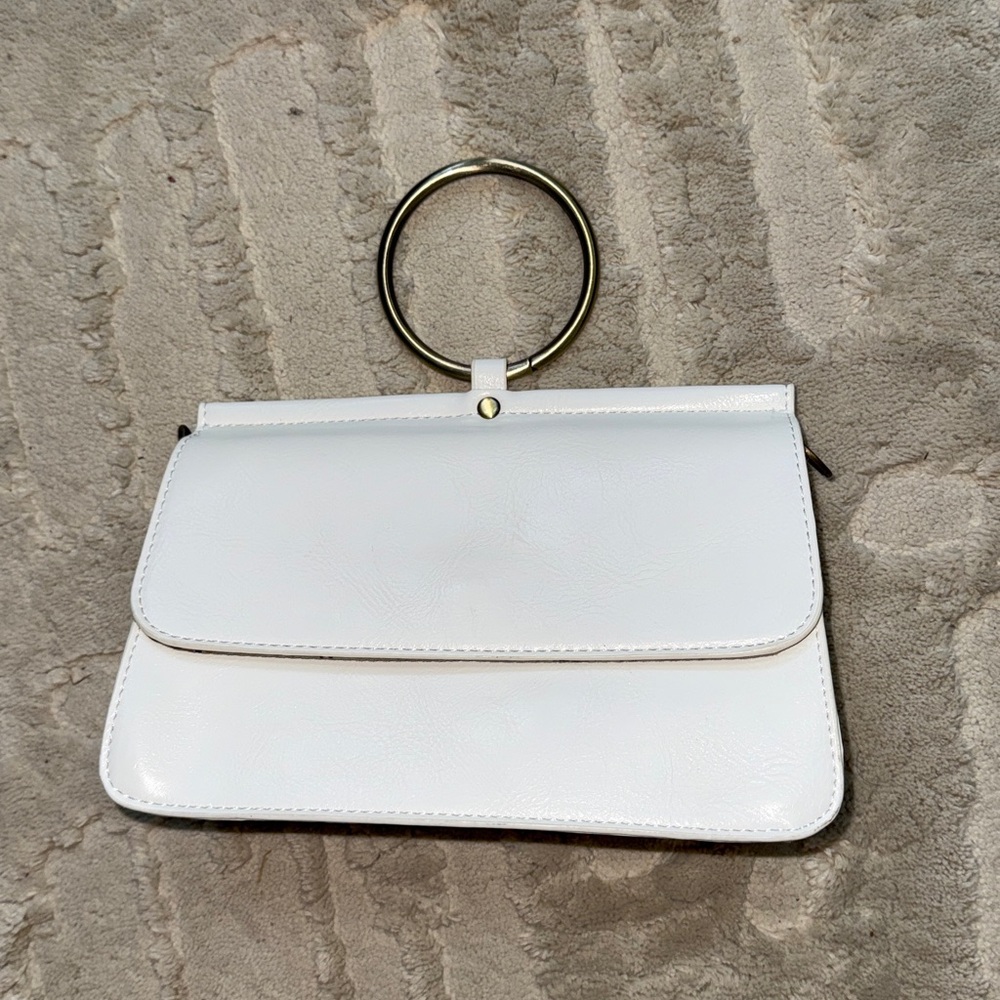 Elegant White Mini Bag with Gold Accent